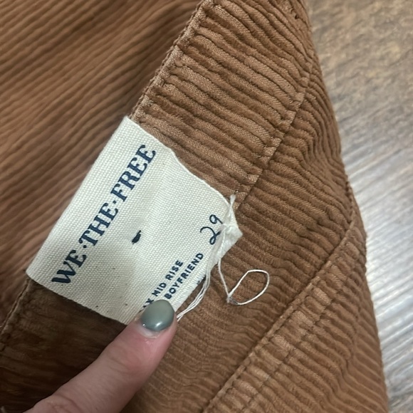 Free People Pax Slim Corduroy Boyfriend Jeans Mid Rise Straight - Picture 10 of 11